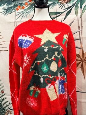 Red Christmas Tree Graphic Sweater - Women (NWT)
